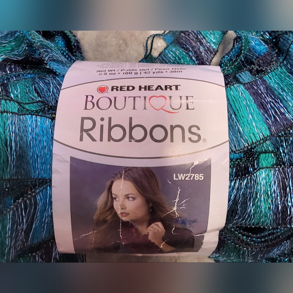 Red Heart Boutique Ribbons 3 skeins Laguna LW2785 Red Heart Yarn